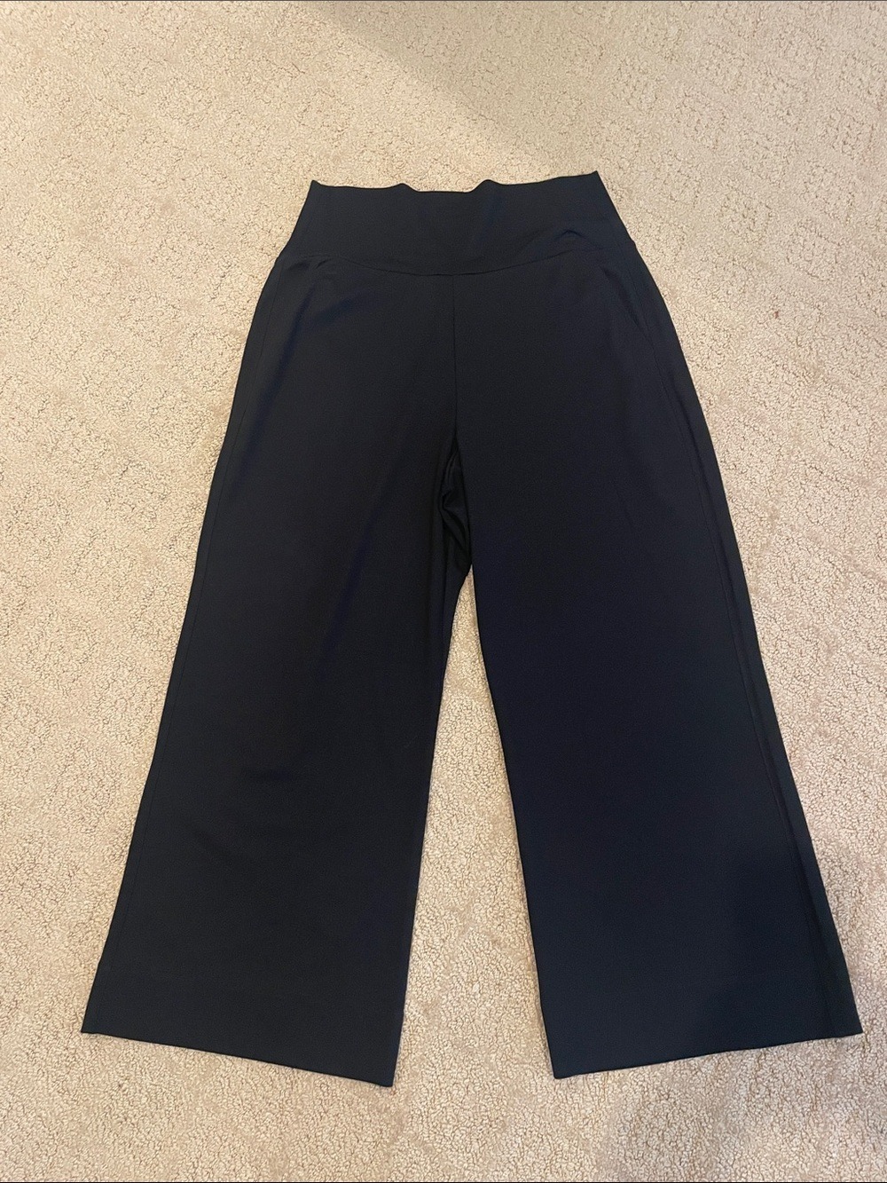 CAbi Black Wide-Leg High Waist Pants